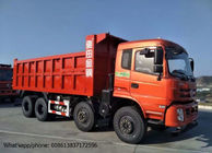 الصين DFD3318 شاحنة قلابة الصناعية ، RHD / LHD 375HP 8X4 شاحنة قلابة اللون الأحمر مصنع